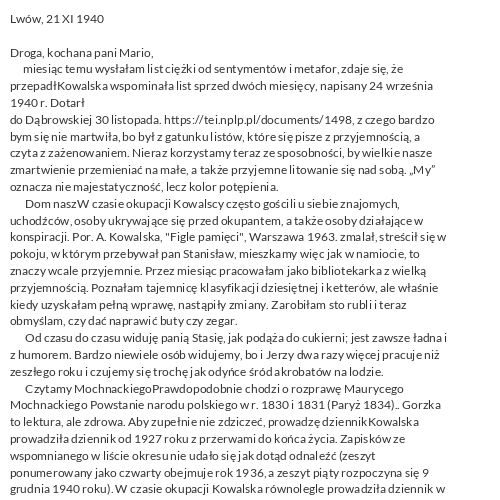 [Lwów, 21 listopada 1940]