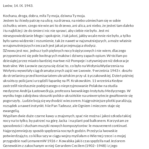 [Lwów, 14, 15 września 1943]